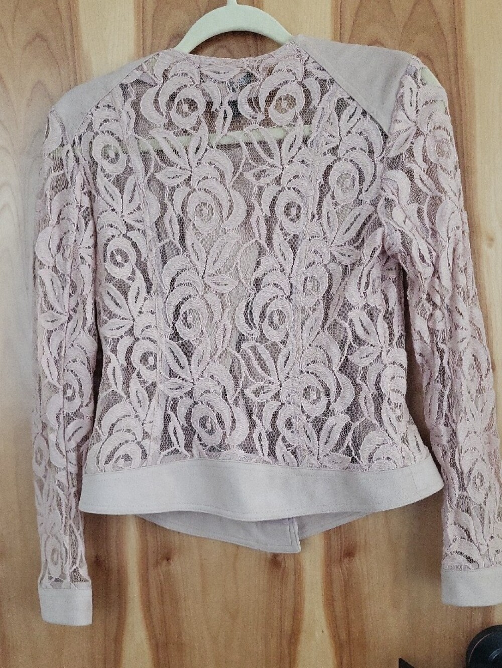 INC International Concepts Pale Blush Lace Moto Jacket - Picture 3 of 4